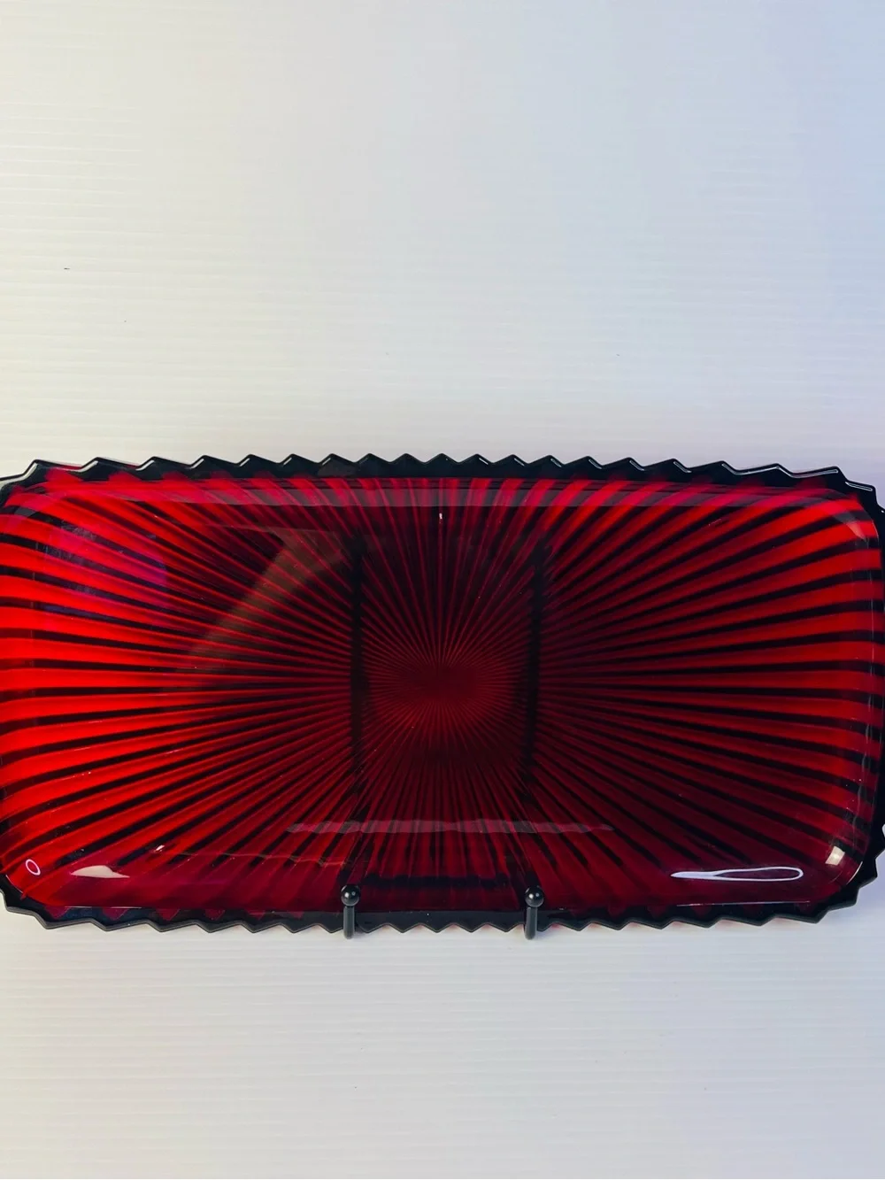 CELEBRATIONS BY MIKASA~ Rectangle Cranberry Holiday Flare Collection Platter
